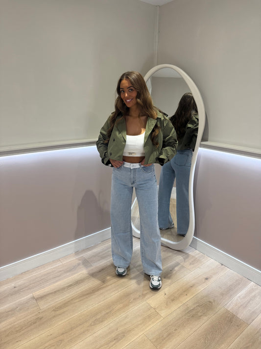 Cropped Boxy Trench Coat
