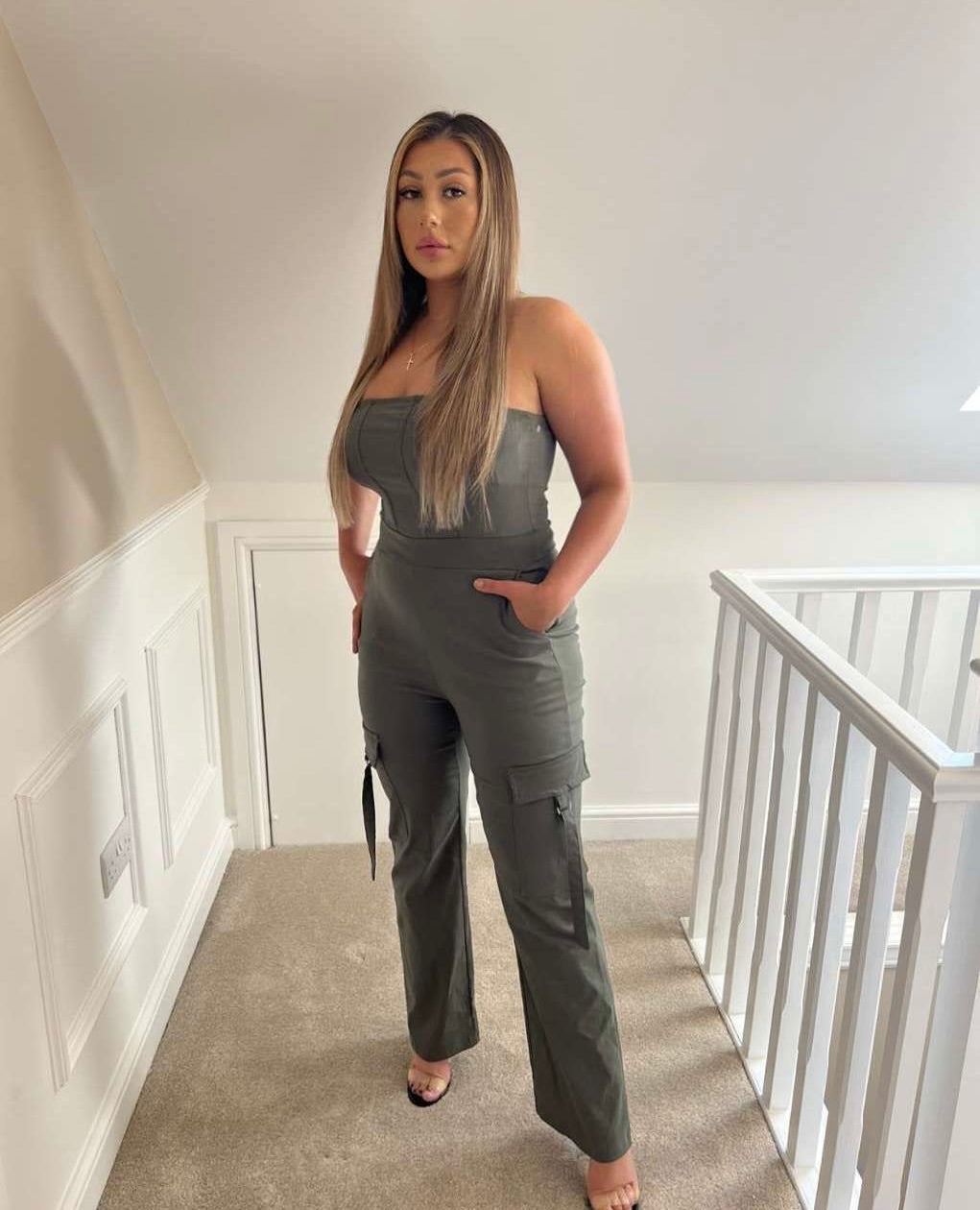 GEORGIA Khaki Cargo Jumpsuit